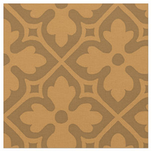 Tissu Quatrefeuilles néo-gothiques, caramel brûlé