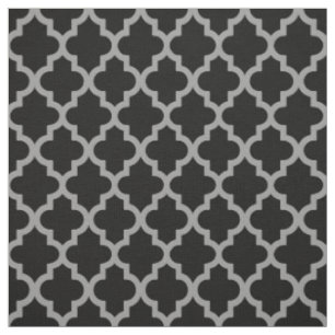Tissu Quatrefoil Black Marocain Moods