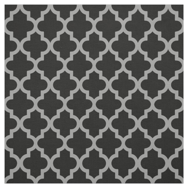 Tissu Quatrefoil Black Marocain Moods (Échantillon)