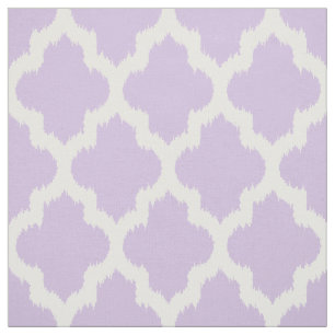 Tissu Quatrefoil blanc Ikat et Arrière - plan de lavande