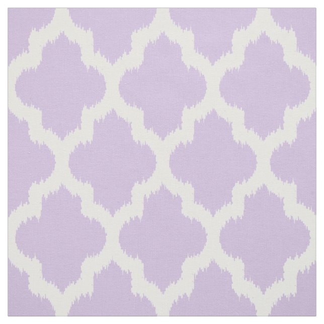 Tissu Quatrefoil blanc Ikat et Arrière - plan de lavande (Échantillon)