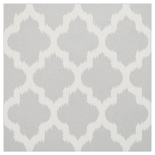 Tissu Quatrefoil blanc Ikat et Arrière - plan gris perso