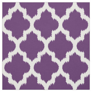 Tissu Quatrefoil blanc Ikat et Arrière - plan pourpre pe