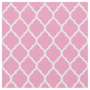Tissu Quatrefoil marocain rose