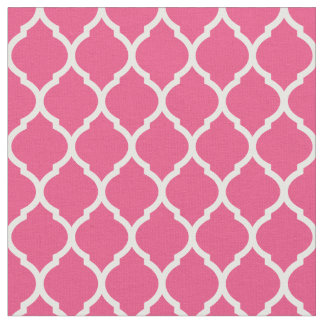 Tissu Quatrefoil marocain rose chaud