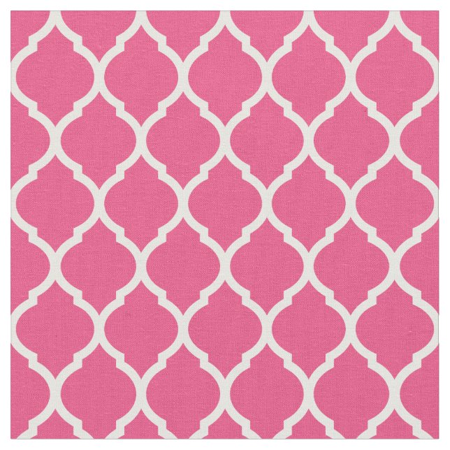 Tissu Quatrefoil marocain rose chaud (Fermer)