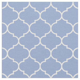 Tissu Quatrefoil marocain Sérénité Bleu & Blanc