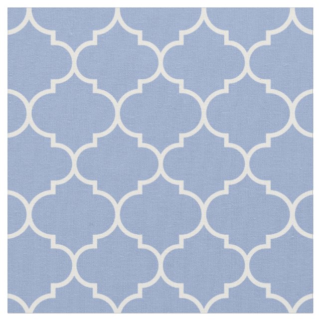 Tissu Quatrefoil marocain Sérénité Bleu & Blanc (Fermer)