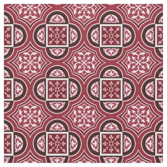 Tissu Quatrefoil Marsala Red Fabric 2 (Fermer)