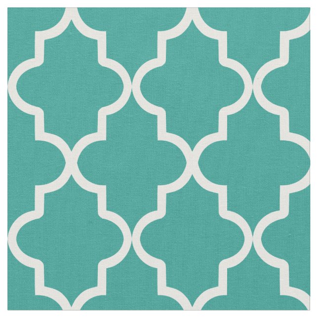 Tissu Quatrefoil turquoise vert marocain (Fermer)