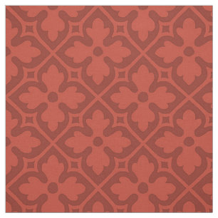 Tissu Quatrefoils de renouveau gothique, Rouge brique