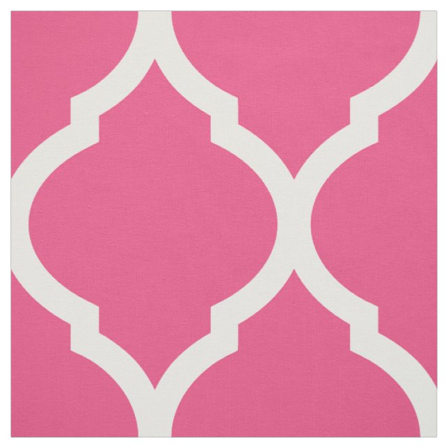 Tissu Quatrefol marocain rose chaud Grande échelle (Échantillon)