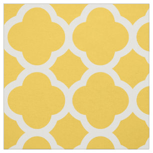Tissu Quatrefol moderne jaune Grande échelle