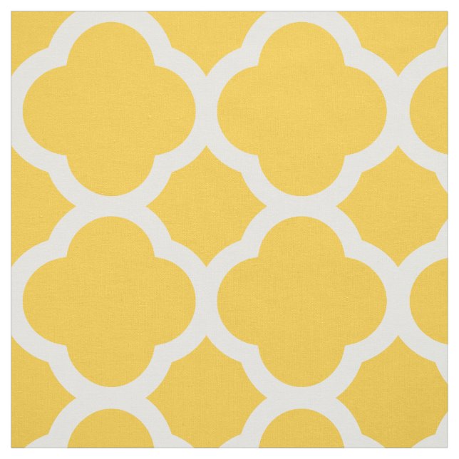 Tissu Quatrefol moderne jaune Grande échelle (Échantillon)