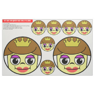 Tissu Queen Face Emoji Couper Et Coudre Coussins