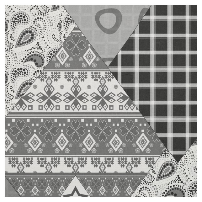 Tissu Quilt de patchwork boho ethno abstrait sans coutur (Échantillon)