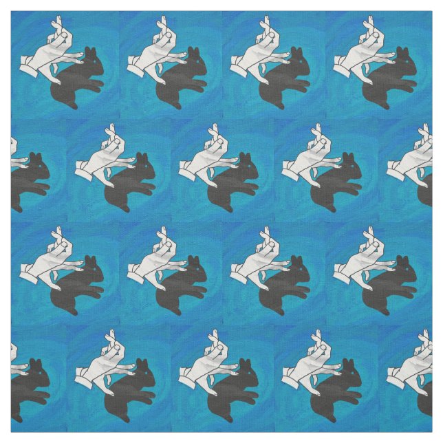 Tissu Rabbit d'ombre sur bleu (Échantillon)