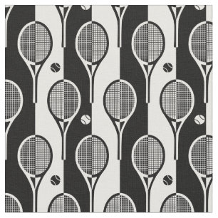 Tissu Racket de tennis noir et blanc XL