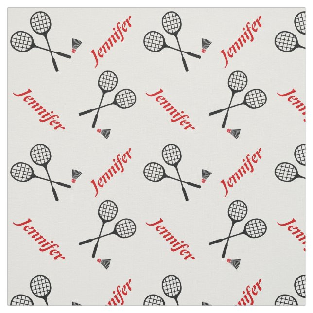 Tissu Racquet Badminton et votre nom personnalisé (Échantillon)