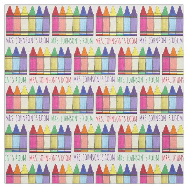 Tissu Rainbow Crayons Artist Art Enseignant (Échantillon)