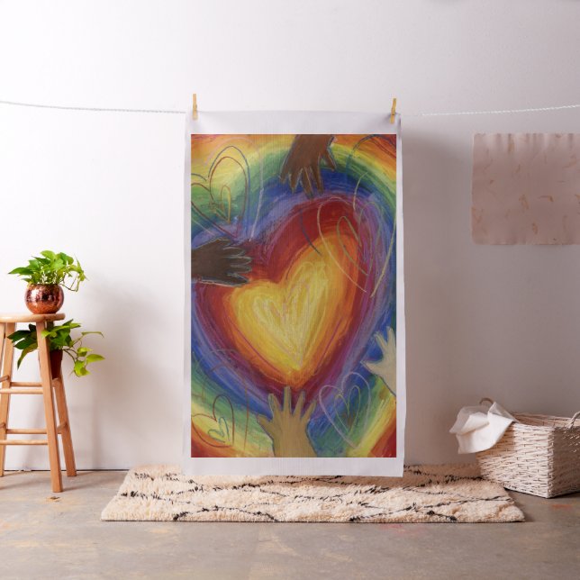 Tissu Rainbow DEI Love Hearts Fabric Art Material (In Situ)