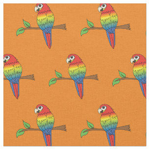 Tissu Rainbow Macaw Parrots mignons Oiseaux