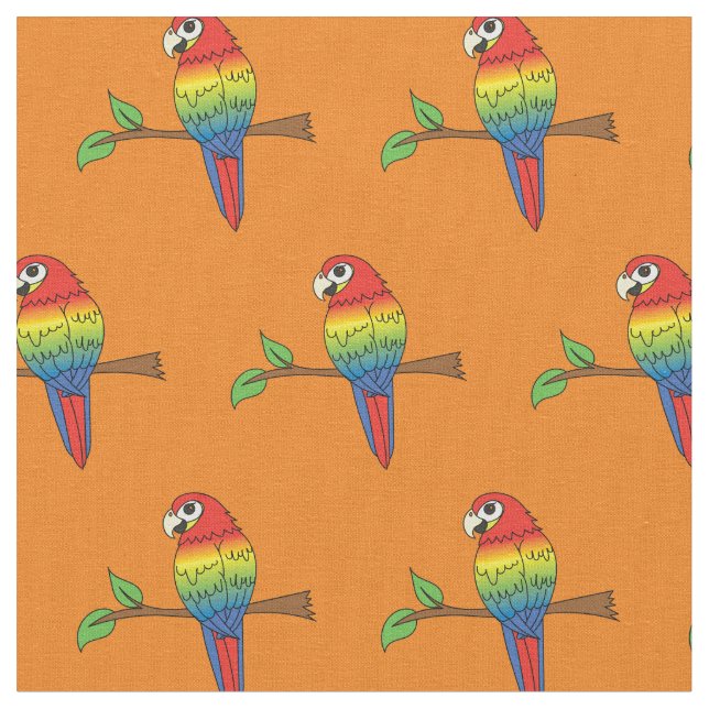 Tissu Rainbow Macaw Parrots mignons Oiseaux (Fermer)