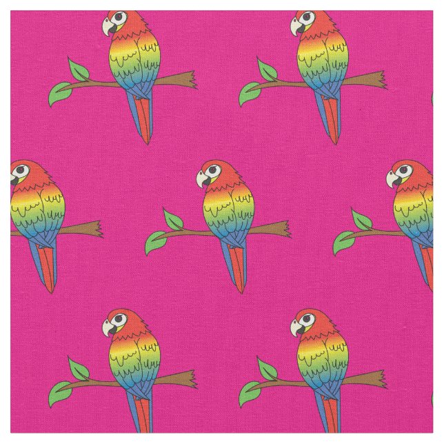 Tissu Rainbow Macaw Parrots mignons Oiseaux (Fermer)
