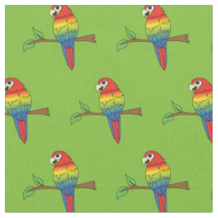 Tissu Rainbow Macaw Parrots mignons Oiseaux