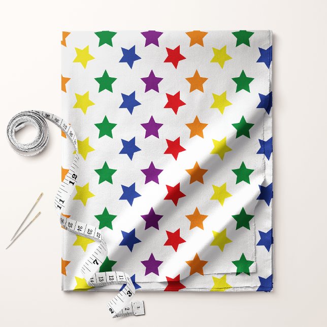 Tissu Rainbow Stars Chic Motif personnalisé (Créateur téléchargé)