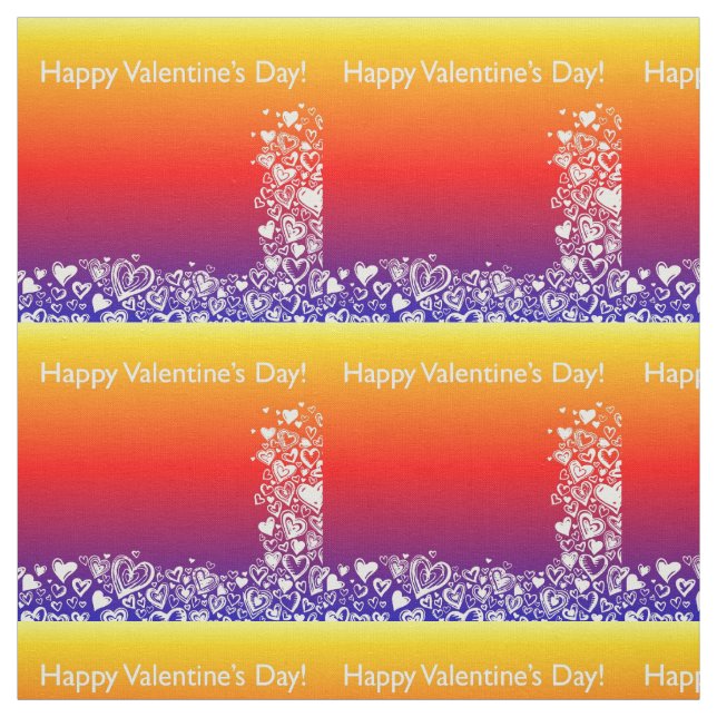 Tissu Rainbow Valentine's Day Greeting (Échantillon)
