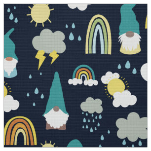 Tissu Rainy Day Gnomes Rainbow Kids