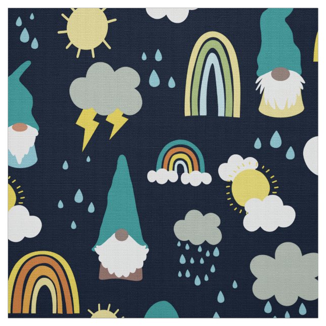 Tissu Rainy Day Gnomes Rainbow Kids (Échantillon)