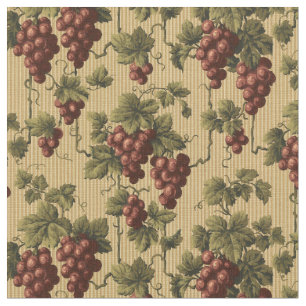 Tissu Raisins rouges vintages sur le Motif Grapevine