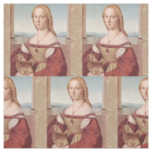 Tissu Raphael Dame et la Licorne Classique beaux-arts (Échantillon)