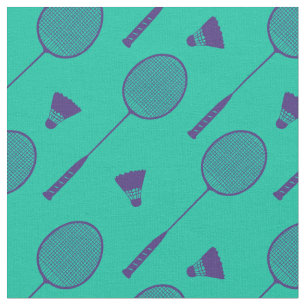 Tissu Raquettes de badminton pourpre foncé sur minty