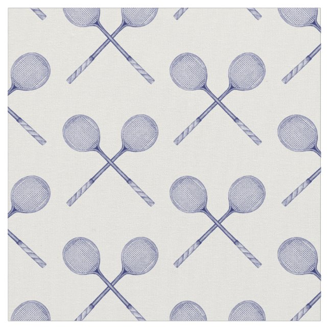 Tissu Raquettes de squash croisées bleues (Fermer)