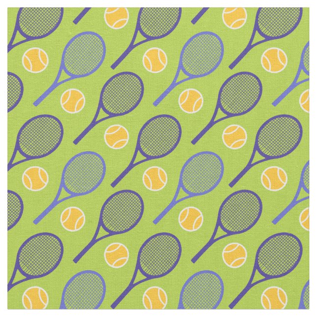 Tissu 💚 🤩 🎾 Raquettes de tennis en vert (petits carre (Fermer)