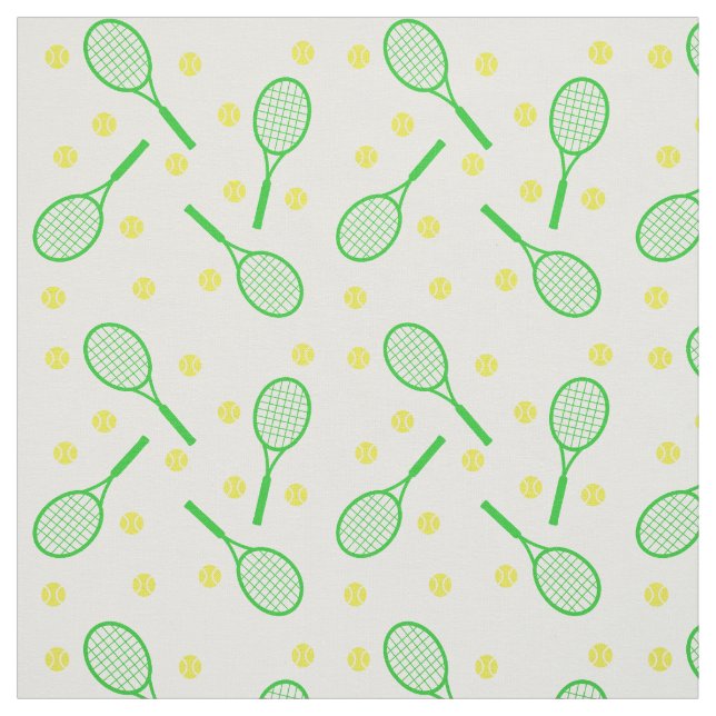 Tissu Raquettes et balles de tennis - vert et jaune (Échantillon)