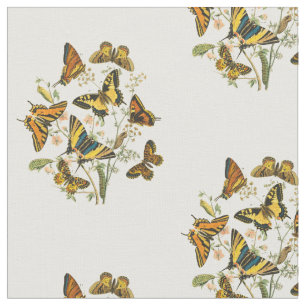 Tissu Rassemblement coloré des papillons et des