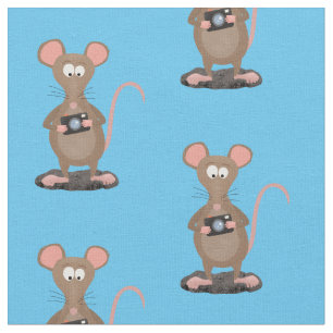 Tissu Rat drôle avec dessin animé de la caméra