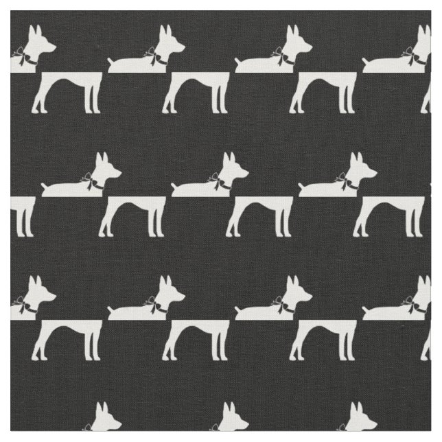 Tissu Rat Terrier Chien Silhouette Animal (Fermer)