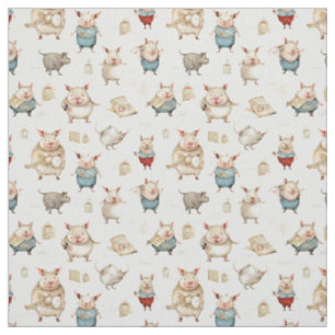 Tissu Ravissement de la neige : Cochon de lait