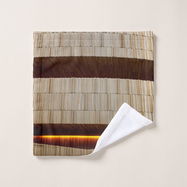 Tissu rayé noir et blanc (Gant de toilette)