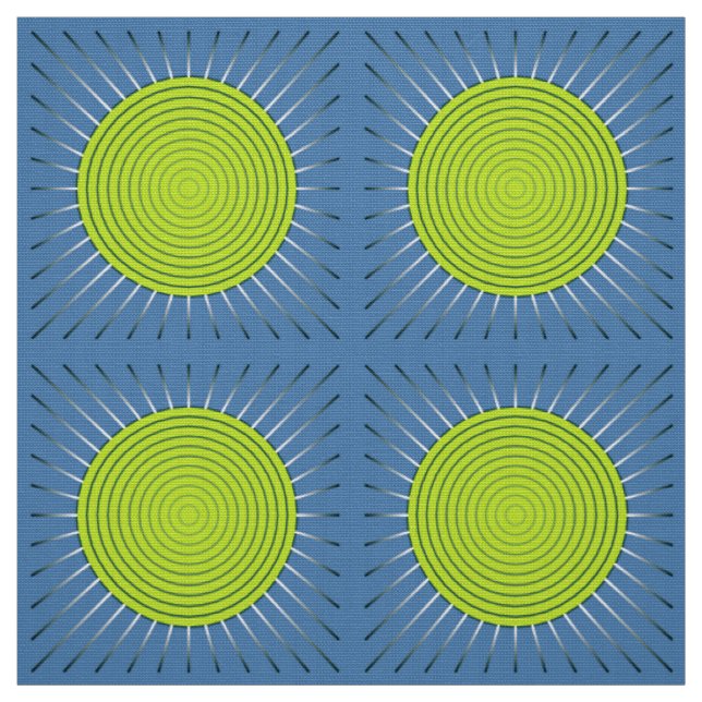 Tissu Rayon de soleil géométrique moderne - bleu de (Échantillon)