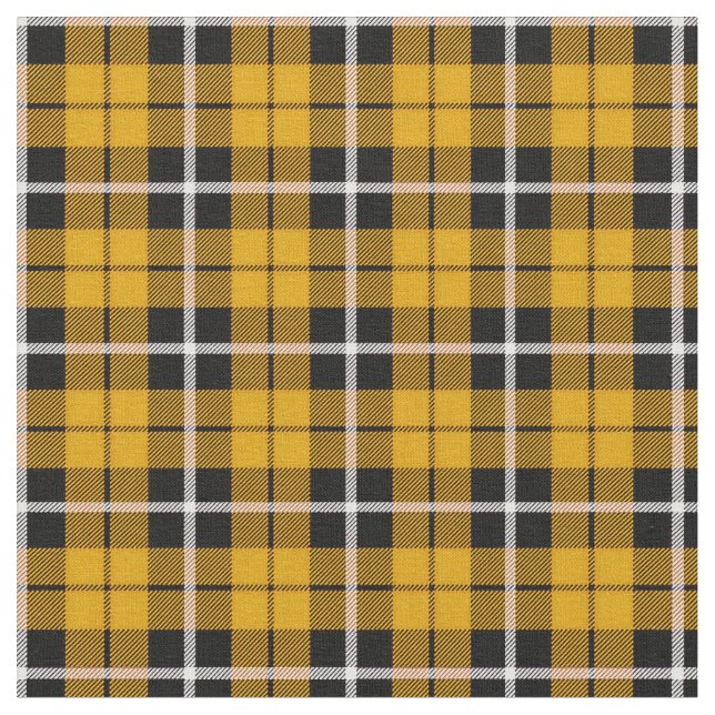 Tissu Rayure blanche/noire d'automne de jaune profond (Fermer)