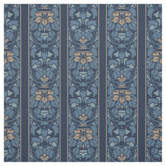 Tissu Rayure bleue et brun clair de nouveau d'art