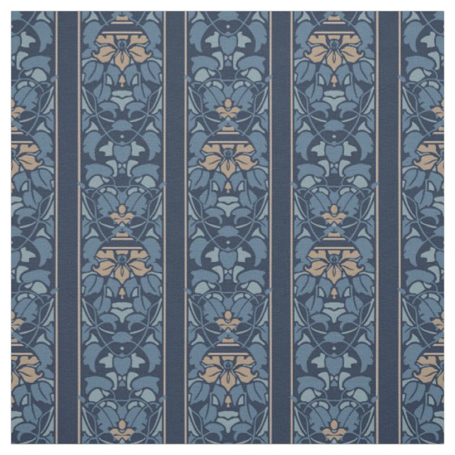 Tissu Rayure bleue et brun clair de nouveau d'art (Échantillon)