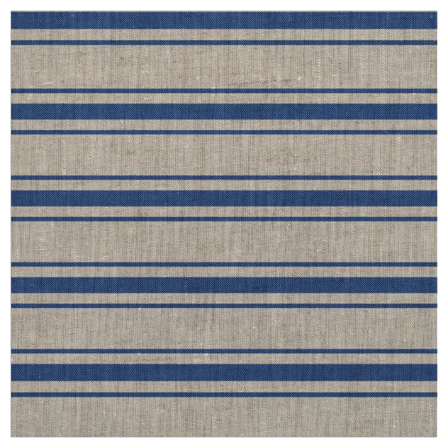 Tissu Rayure étroite de coutil de matelas bleu-foncé et (Échantillon)