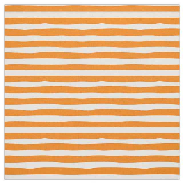 Tissu Rayure ondulée orange en Citron & Ivoire coordonné (Échantillon)